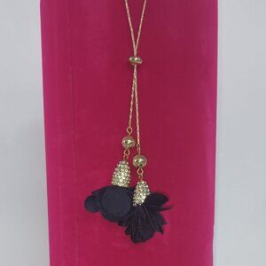 Inc International Concepts Fabric Flower 37" Lariat Necklace